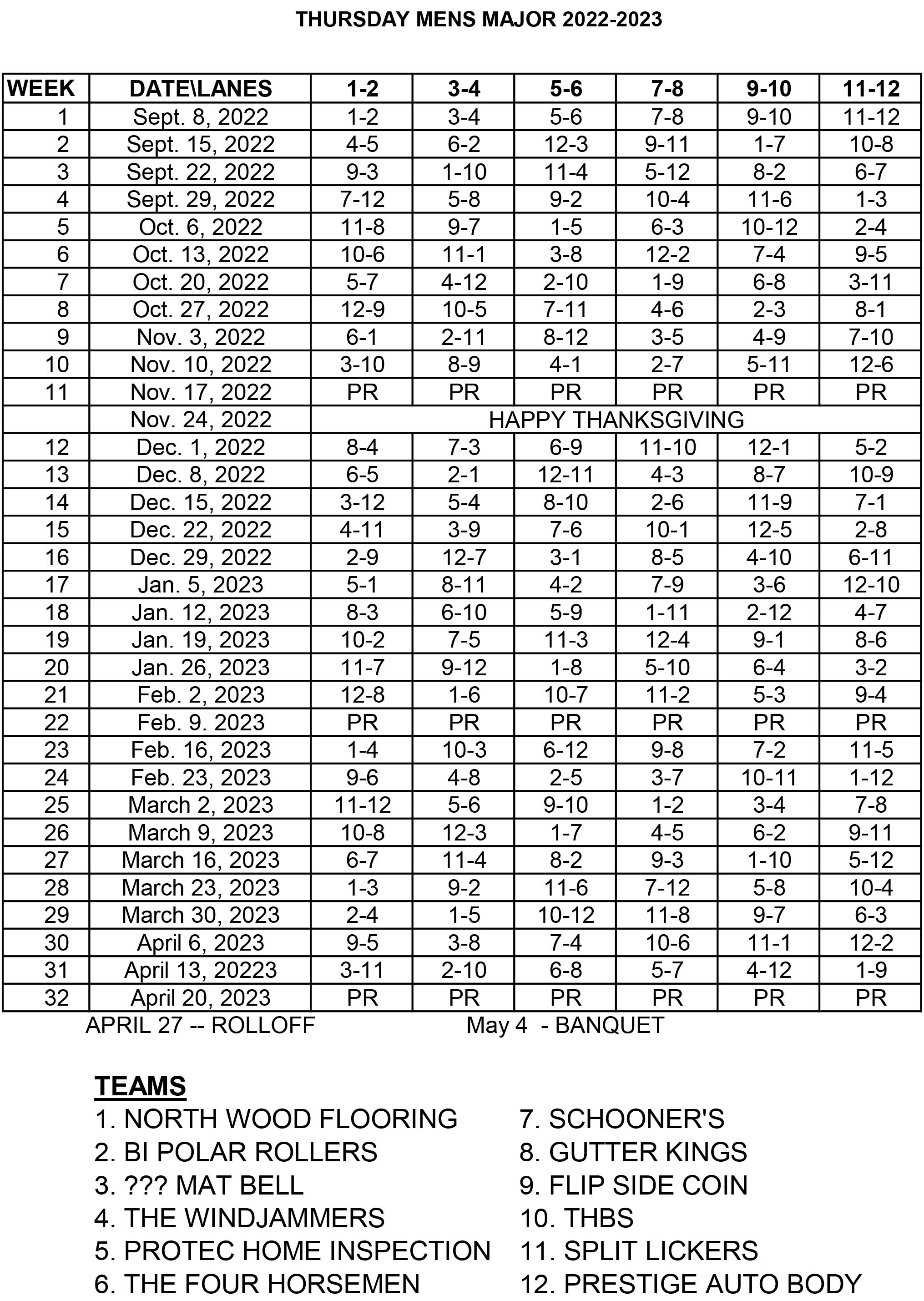 Sunday Night Leftovers schedule 2023 24