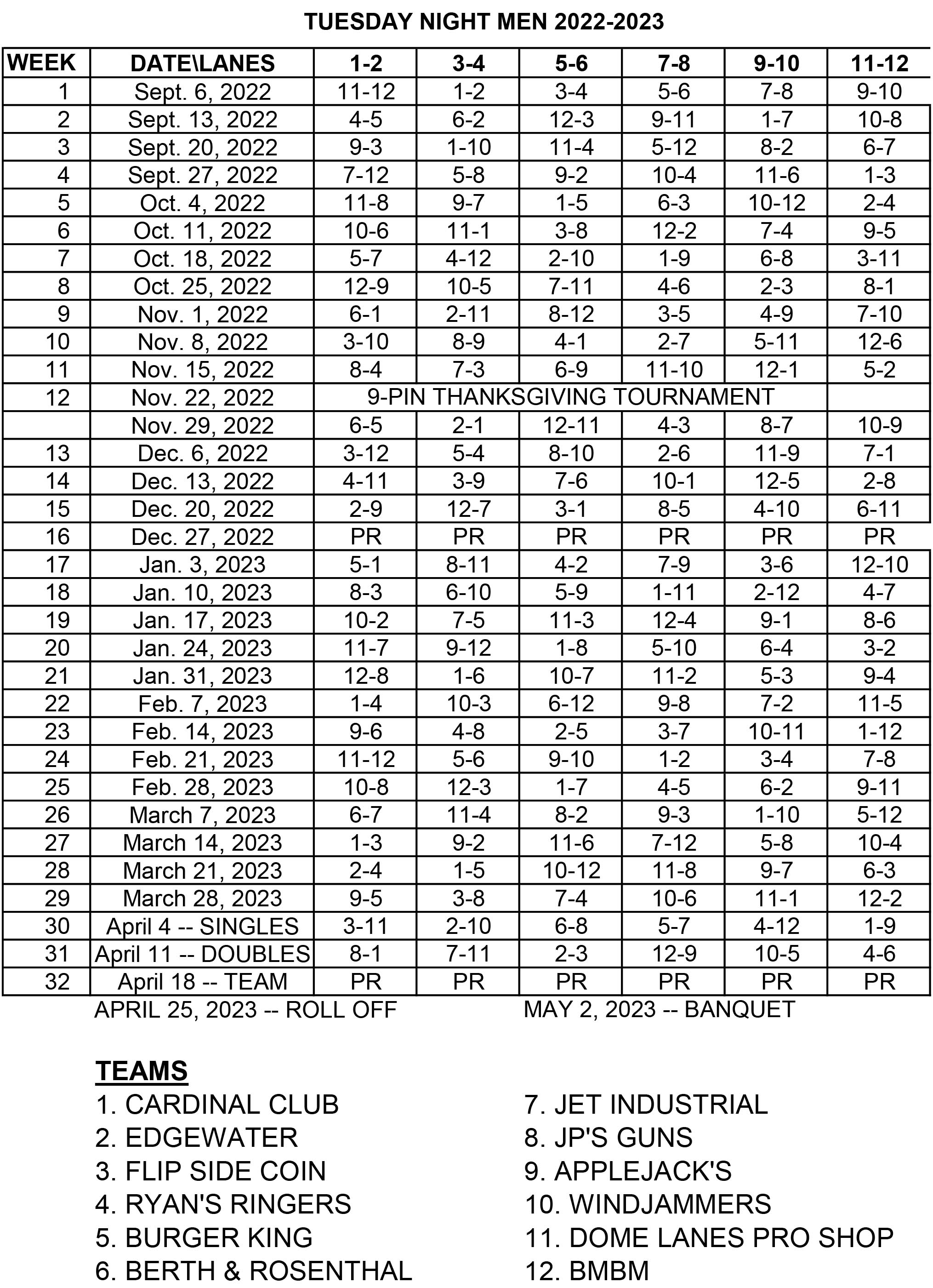 Sunday Night Leftovers schedule 2023 24