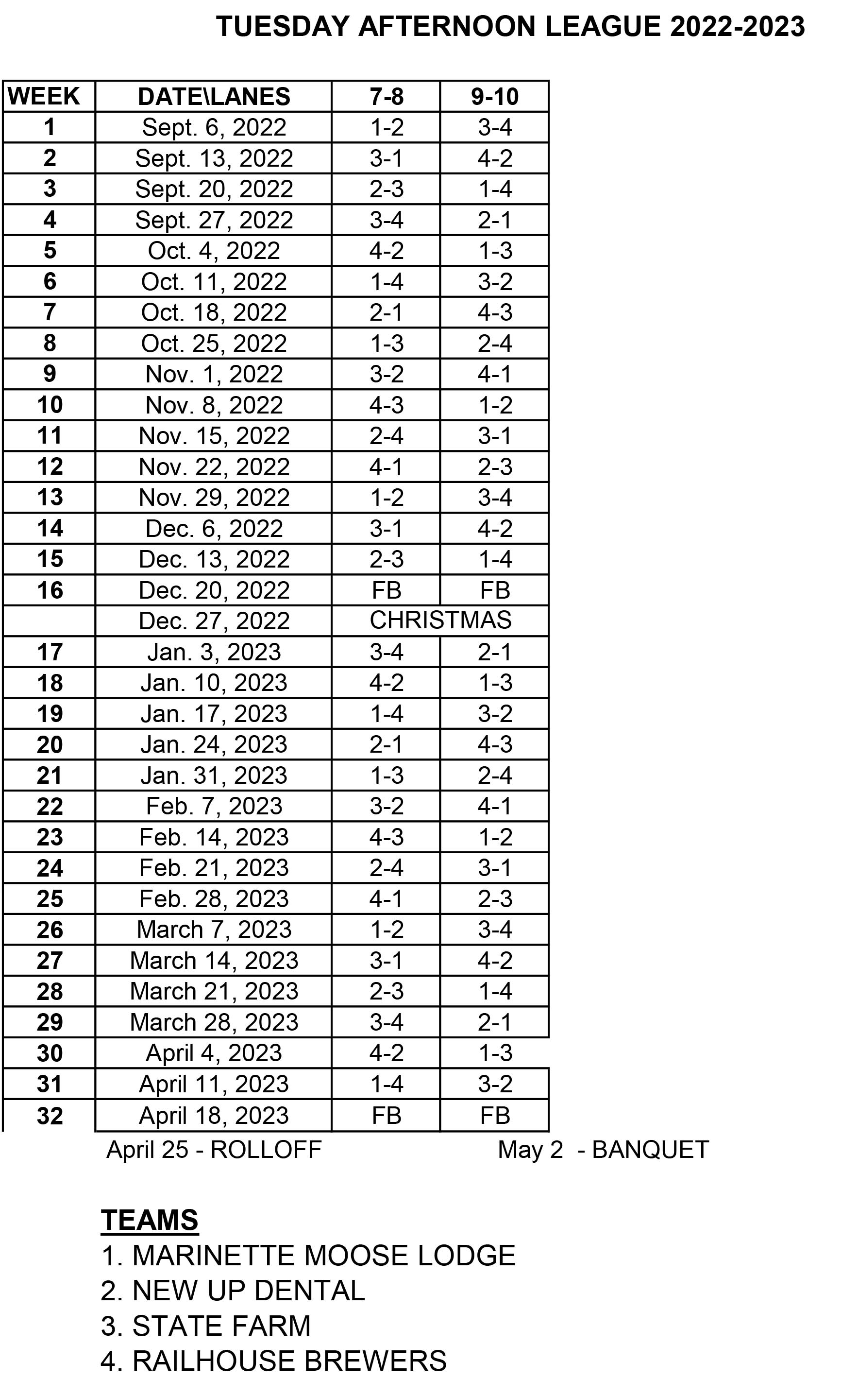 Sunday Night Leftovers schedule 2023 24